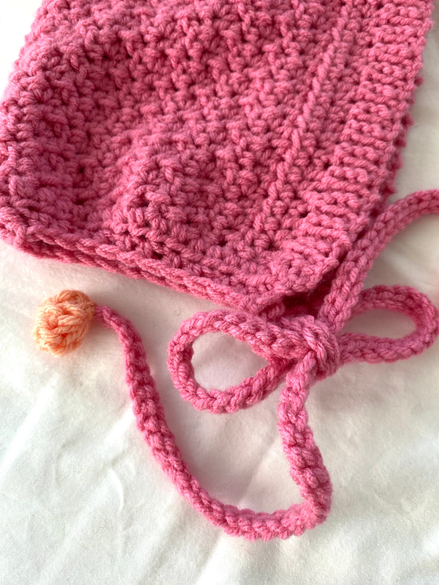 Harper crochet pixie bonnet Pink- Kid 6/ 10T