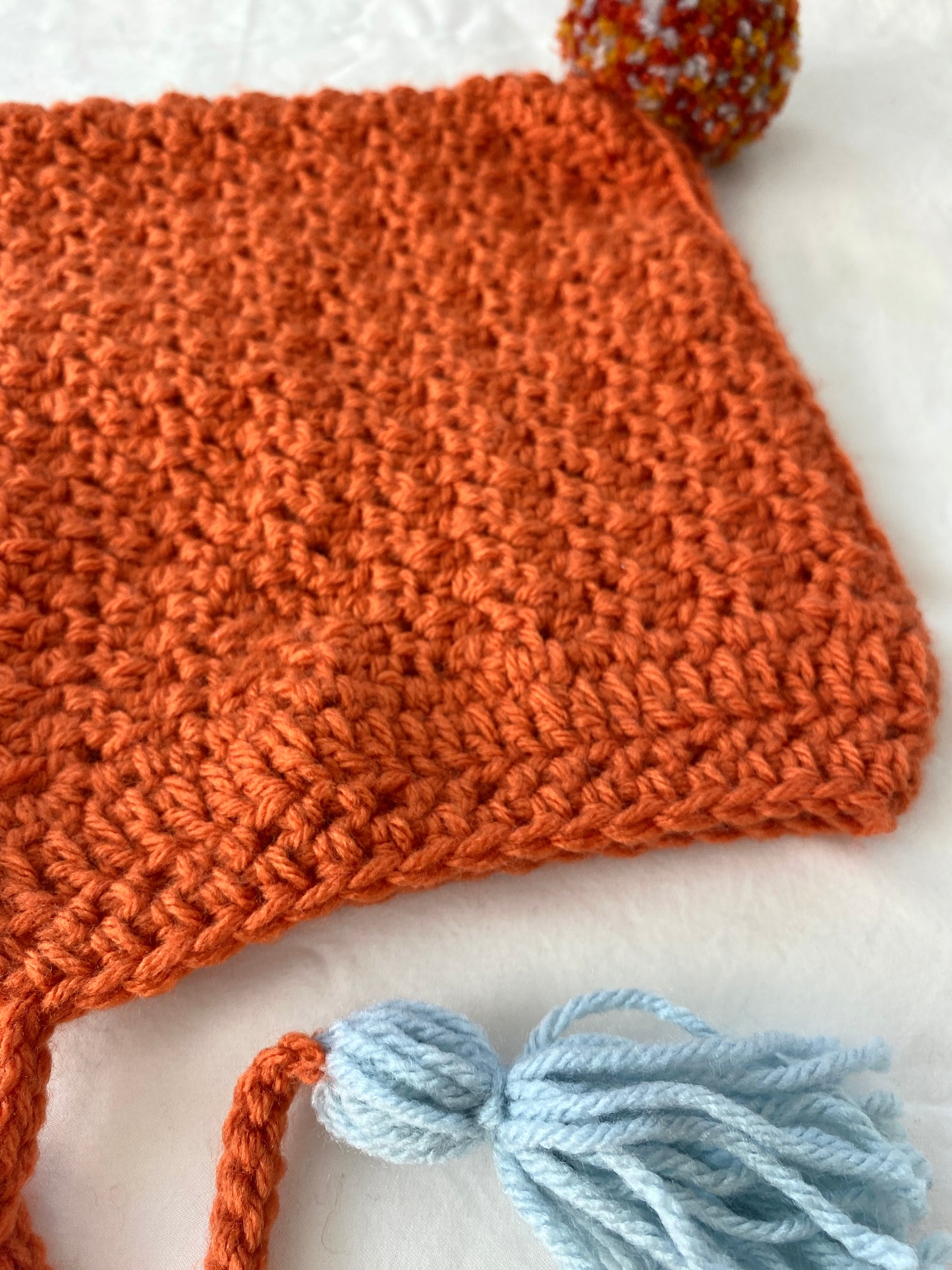 Harper crochet pixie bonnet Pumpkin- Kid 6/ 10T